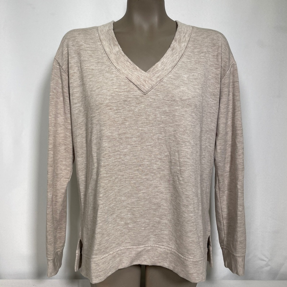 Orvis Classic Collection Tan Heather Fleece Long Sleeve Sweatshirt Women's SMALL